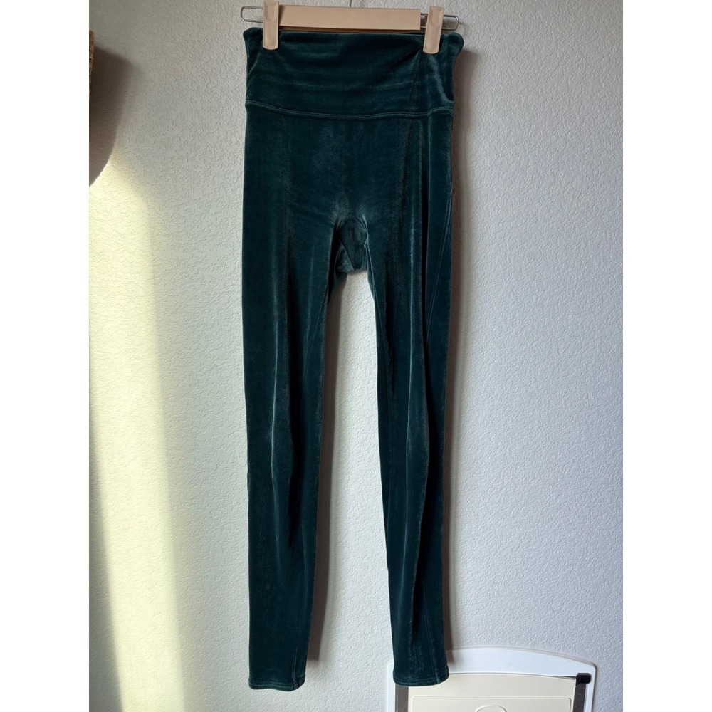 Spanx Velvet Leggings Hunter Green Emerald High Size Small S